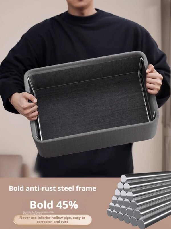 Home Storage Box Wardrobe Organizer Clothes and Pants Storage Box Fabric Cationic Storage Basket (PACK OF 4)
