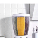 Insect-proof, moisture-proof, sealed, thickened rice container with rotating dividers for storing various grains and cereals at home.