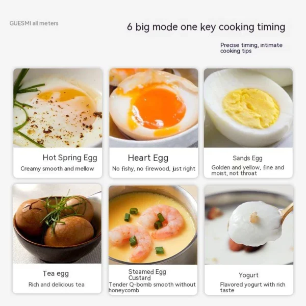 Intelligent egg boiler automatic power off household small hard boiled egg maker Modes Breakfast Cooker egg cooker - Image 6